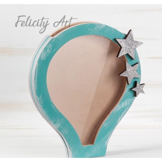 Ξύλινο Κουτί Ευχών Αερόστατο ΖΚΕ103