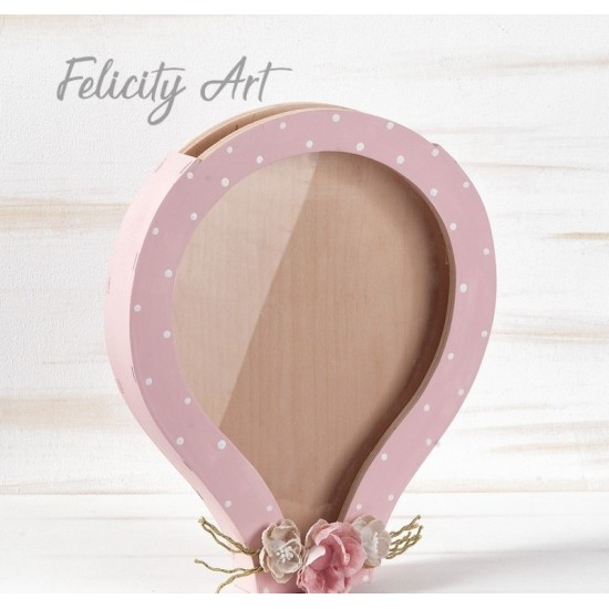 Ξύλινο Κουτί Ευχών Αερόστατο ΖΚΕ104