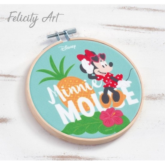 Μπομπονιέρα Βάπτισης Διακοσμητικό Τελάρο Κεντήματος Minnie Tropical