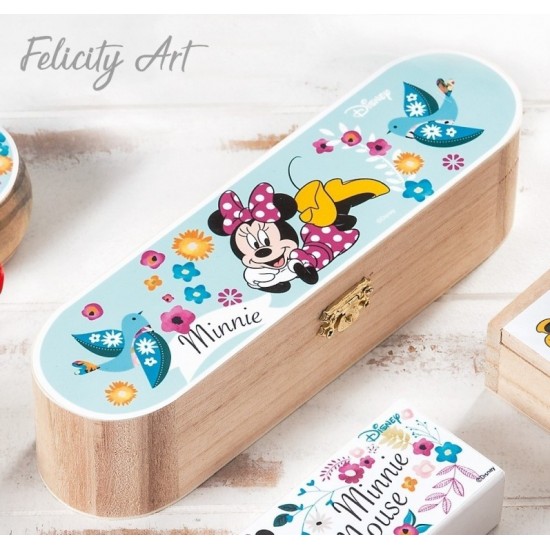Μπομπονιέρα Βάπτισης Ξύλινη Κασετίνα Minnie