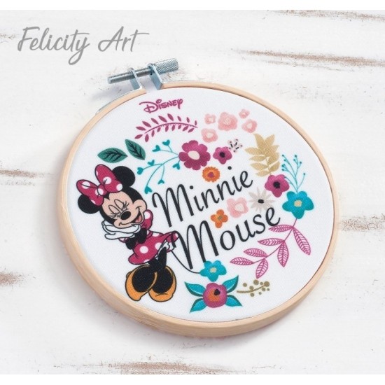 Μπομπονιέρα Βάπτισης Διακοσμητικό Τελάρο Κεντήματος Minnie Bloom