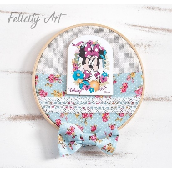 Μπομπονιέρα Βάπτισης Διακοσμητικό Τελάρο Κεντήματος Minnie Flowers