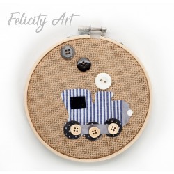 Μπομπονιέρα Βάπτισης Τελάρο με Θέμα το Τρενάκι