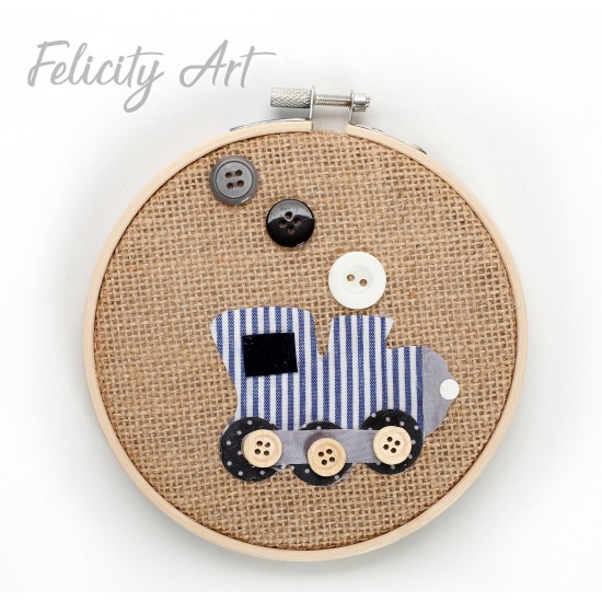 Μπομπονιέρα Βάπτισης Τελάρο με Θέμα το Τρενάκι