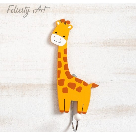 Μπομπονιέρα Βάπτισης Ξύλινη Κρεμάστρα τοίχου Καμηλοπάρδαλη