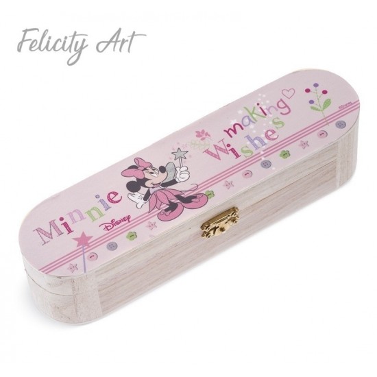 Μπομπονιέρα Βάπτισης Ξύλινη Κασετίνα Minnie Νεράιδα