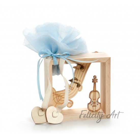 Μπομπονιέρα Βάπτισης Ξύλινη Κορνίζα