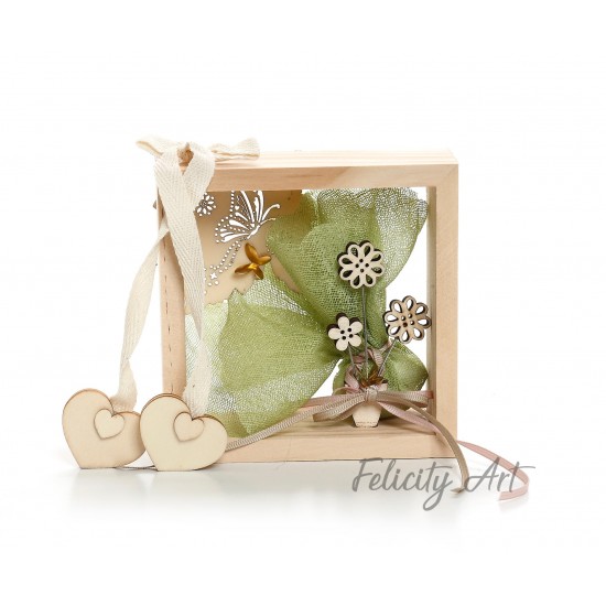 Μπομπονιέρα Βάπτισης  Ξύλινη Κορνίζα