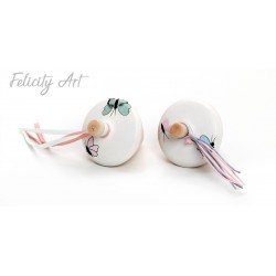  Μπομπονιέρα Βάπτισης Ξύλινο Παιχνίδι Σβούρα