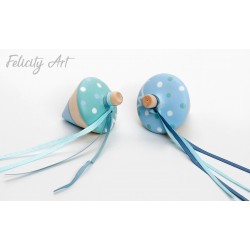  Μπομπονιέρα Βάπτισης Ξύλινο Παιχνίδι Σβούρα