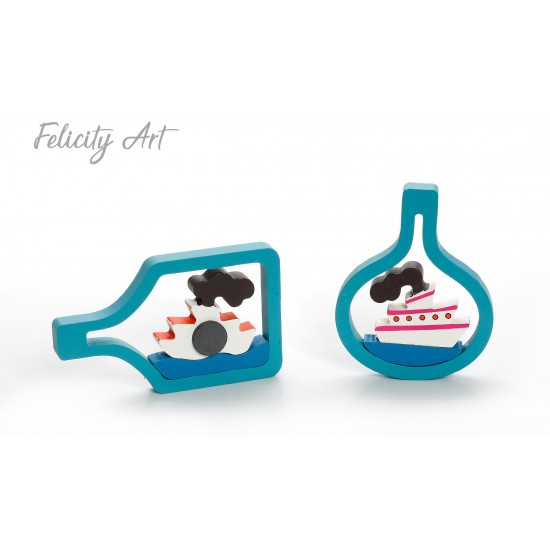 Μπομπονιέρα Βάπτισης  Μαγνητάκι Καράβι