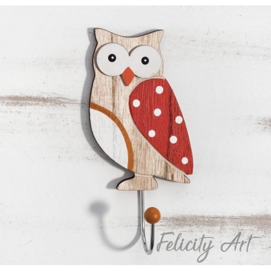 Μπομπονιέρα Βάπτισης Κρεμάστρα τοίχου με  Θέμα Κουκουβάγια