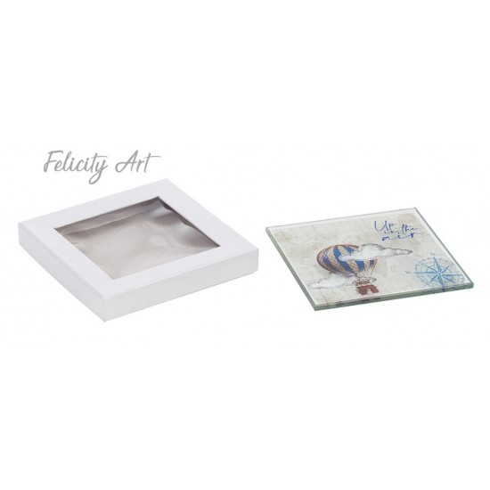 Μπομπονιέρα Βάπτισης Σουβέρ με Θέμα Αερόστατο Μπομπονιέρα Βάπτισης Σουβέρ με Θέμα Αερόστατο