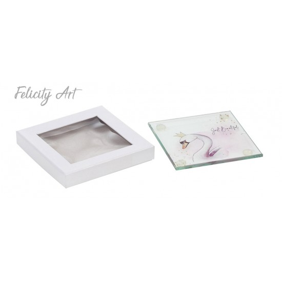 Μπομπονιέρα Βάπτισης Σουβέρ με Θέμα Κύκνος