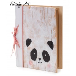 Ξύλινο Βιβλίο Ευχών με Θέμα Panda