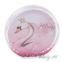 Μπομπονιέρα Βάπτισης Κορνίζα Glitter Κύκνος