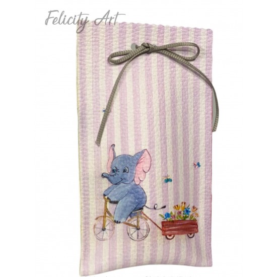 Μπομπονιέρα Βάπτισης Θήκη Γυαλιών με Θέμα Ελεφαντάκι