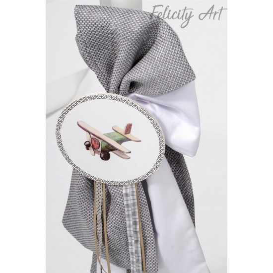 Λαμπάδα Βάπτισης για Αγόρι με Θέμα Αεροπλάνο