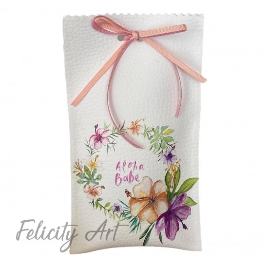 Μπομπονιέρα Βάπτισης Θήκη Γυαλιών με Θέμα Λουλούδια