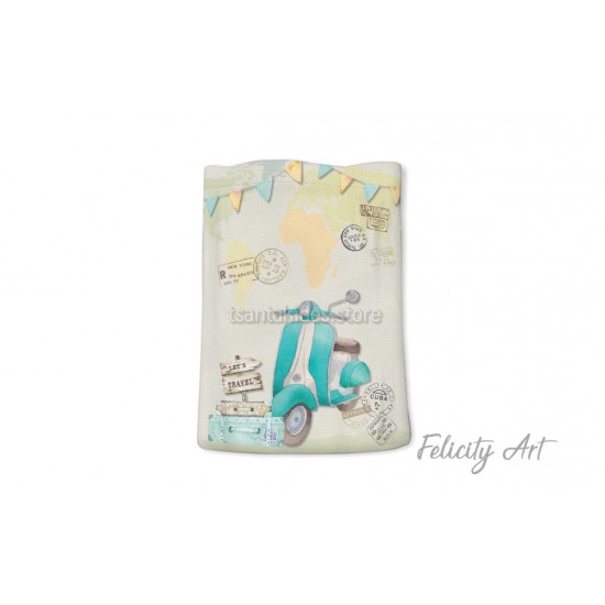 Μπομπονιέρα Βάπτισης Υφασμάτινο Πουγκί με Θέμα "Βέσπα"