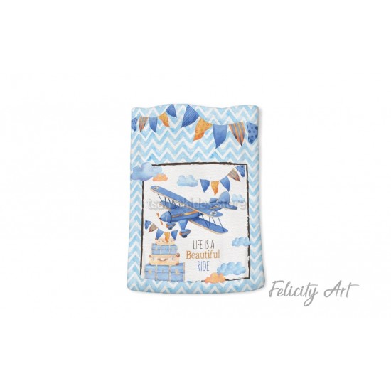 Μπομπονιέρα Βάπτισης Υφασμάτινο Πουγκί με θέμα "Travel Boy"