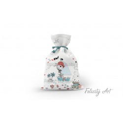 Μπομπονιέρα Βάπτισης Υφασμάτινο Πουγκί με Θέμα "Πειρατής"