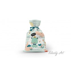 Μπομπονιέρα Βάπτισης Υφασμάτινο Πουγκί με Θέμα "Βατραχάκι"