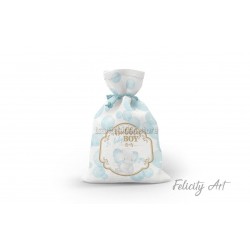 Μπομπονιέρα Βάπτισης Υφασμάτινο Πουγκί με Θέμα "Ελεφαντάκι"