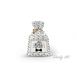 Μπομπονιέρα Βάπτισης Υφασμάτινο Πουγκί με Θέμα "Μικρός Κύριος"