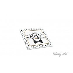 Μπομπονιέρα Βάπτισης Κεραμικό Σουβέρ με Θέμα Little Boss