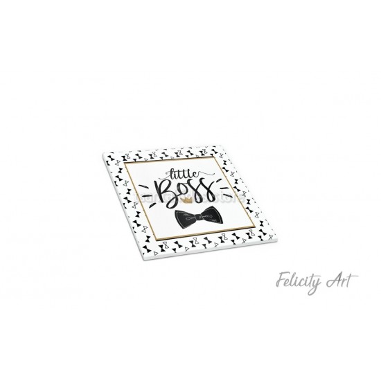 Μπομπονιέρα Βάπτισης Κεραμικό Σουβέρ με Θέμα Little Boss