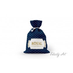 Μπομπονιέρα Βάπτισης Υφασμάτινο Πουγκί με Θέμα "Royal"