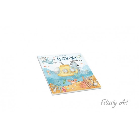 Μπομπονιέρα Βάπτισης Κεραμικό Σουβέρ με Θέμα  το Υποβρύχιο και το Μικρό Χταπόδι