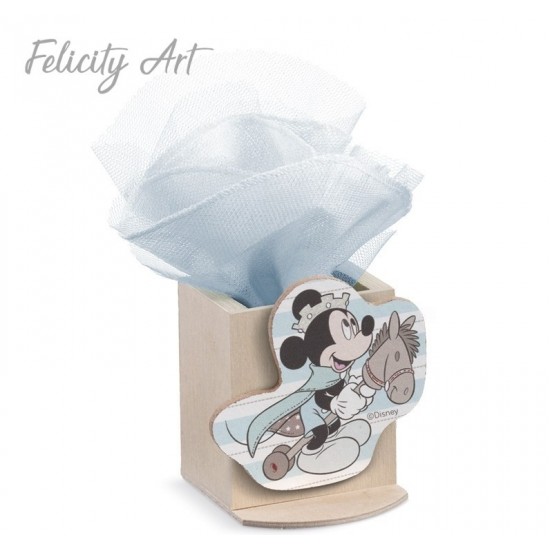 Μπομπονιέρα Βάπτισης Ξύλινη Μολυβοθήκη Mickey