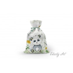 Μπομπονιέρα Βάπτισης Υφασμάτινο Πουγκί με Θέμα "Panda"