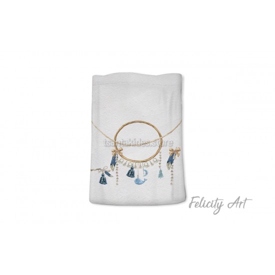 Μπομπονιέρα Βάπτισης Υφασμάτινο Πουγκί με Θέμα "Ονειροπαγίδα"