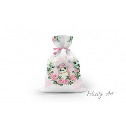 Μπομπονιέρα Βάπτισης Υφασμάτινο Πουγκί με Θέμα "Κουκουβάγια"