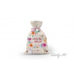 Μπομπονιέρα Βάπτισης Υφασμάτινο Πουγκί με Θέμα "Ονειροπαγίδα"