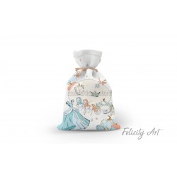 Μπομπονιέρα Βάπτισης Υφασμάτινο Πουγκί με Θέμα "Σταχτοπούτα"