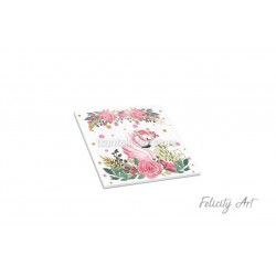 Μπομπονιέρα Βάπτισης Κεραμικό Σουβέρ με Θέμα Φλαμίνγκο