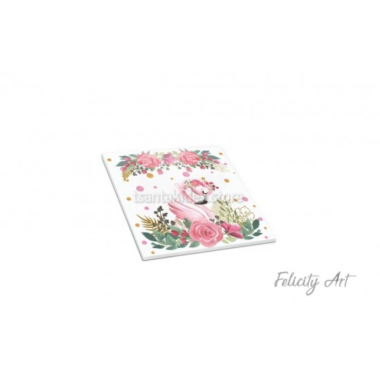 Μπομπονιέρα Βάπτισης Κεραμικό Σουβέρ με Θέμα Φλαμίνγκο