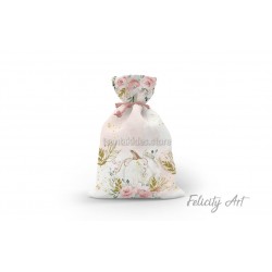 Μπομπονιέρα Βάπτισης Υφασμάτινο Πουγκί με Θέμα " Κολοκύθα"