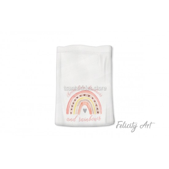 Μπομπονιέρα Βάπτισης Υφασμάτινο Πουγκί με Θέμα "Ουράνιο Τόξο"