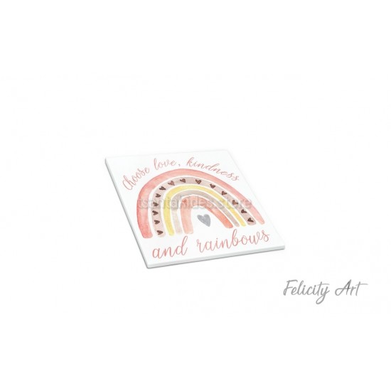 Μπομπονιέρα Βάπτισης Κεραμικό Σουβέρ με Θέμα Ουράνιο Τόξο