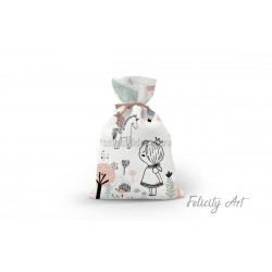 Μπομπονιέρα Βάπτισης Υφασμάτινο Πουγκί με Θέμα " Μονόκερος"