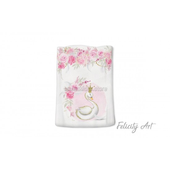 Μπομπονιέρα Βάπτισης Υφασμάτινο Πουγκί με Θέμα "Κύκνος"