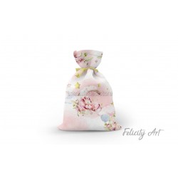 Μπομπονιέρα Βάπτισης Υφασμάτινο Πουγκί με Θέμα "Μονόκερος"