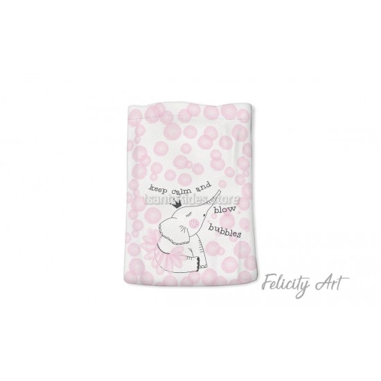 Μπομπονιέρα Βάπτισης Υφασμάτινο Πουγκί με Θέμα " Ελεφαντάκι"