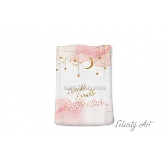 Μπομπονιέρα Βάπτισης Υφασμάτινο Πουγκί με Θέμα "Twinkle Little Stars"