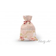 Μπομπονιέρα Βάπτισης Υφασμάτινο Πουγκί με Θέμα "Πεταλούδες"